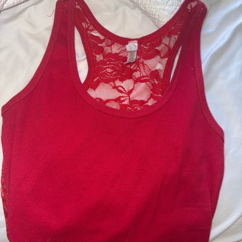 Red Lace Tank Top